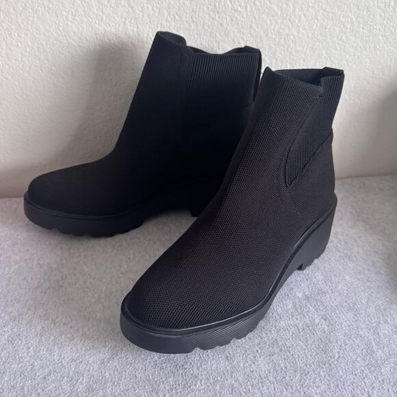 Vivaia Everly Round-Toe Chunky Platform Travel Boots in Black Size 10.5 (US) - Picture 5 of 6